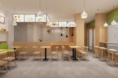 现代豆浆包子快餐店3D模型下载